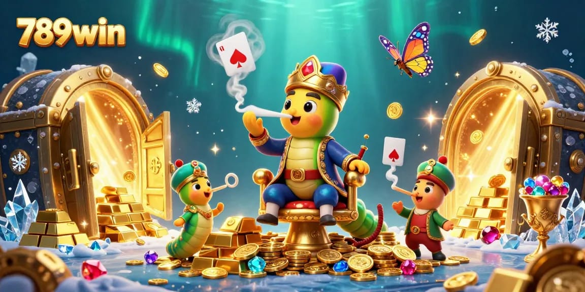 Experience the thrilling world of 789win with detailed casino elements and sparkling treasures.