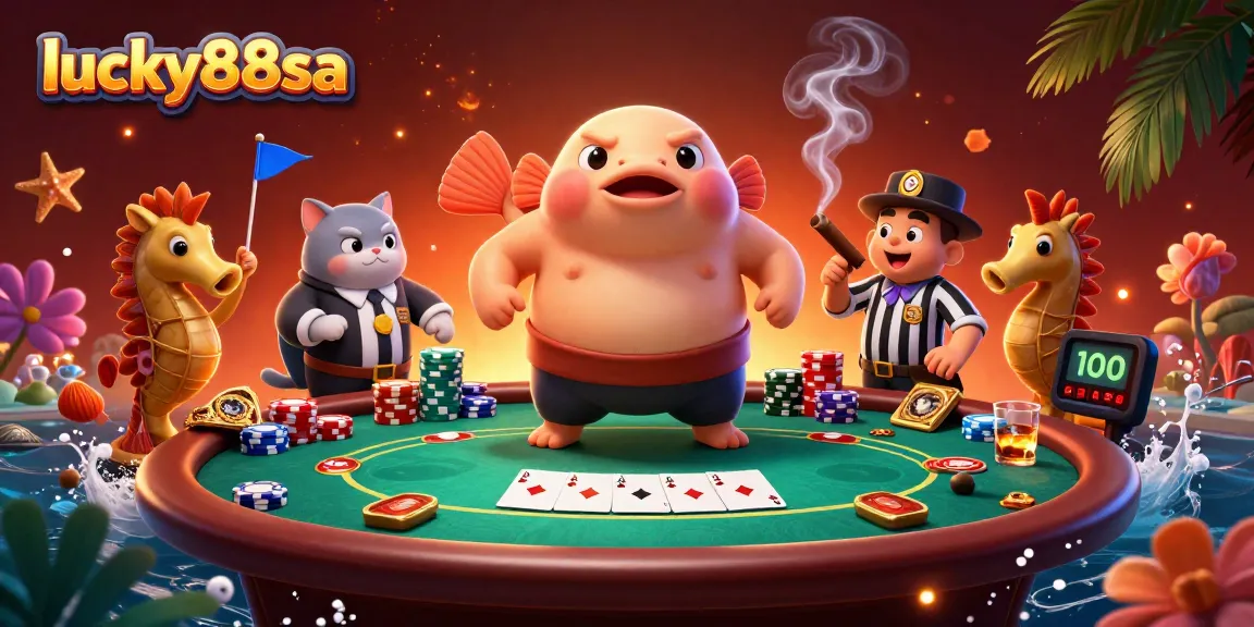 Engage with the vibrant and dynamic world of lucky88sa featuring an underwater poker scene with rich details.