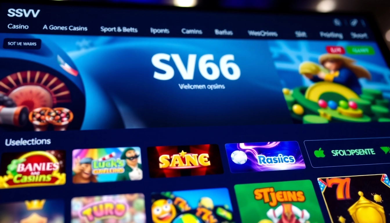 SV66 online gambling platform showcasing vibrant game options and user-friendly interface.