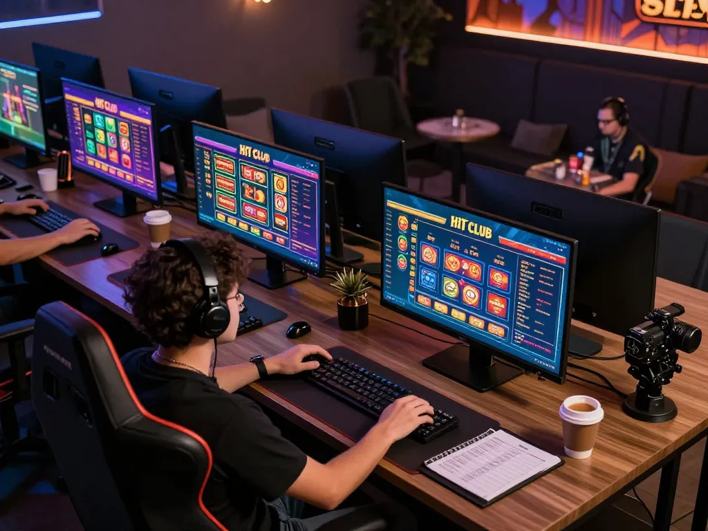 Engaging gameplay on Hit club platform displayed on multiple screens in a modern gaming setup