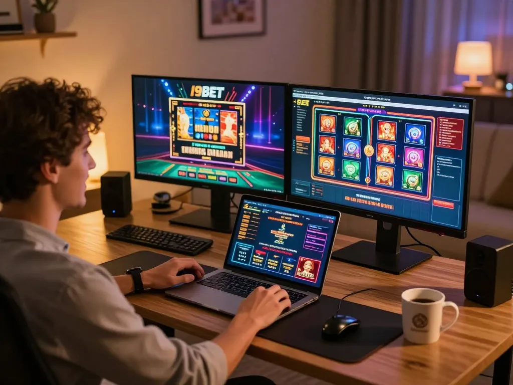 I9BET online gaming experience with vibrant games and engaging player setup