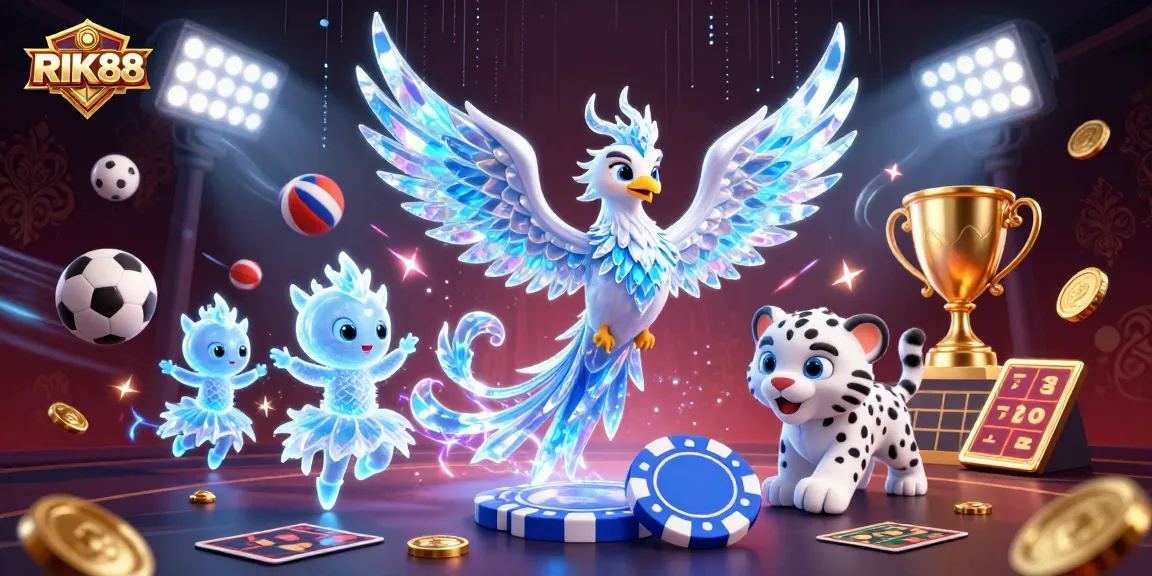 RIK88 engages players with a vibrant 3D casino scene showcasing exciting gaming elements and characters.