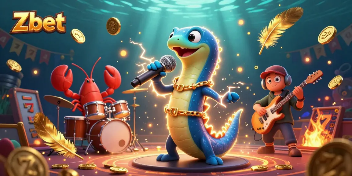 Zbet showcases an electrifying underwater casino performance with an eel DJ, lobster drummer, and seahorse guitarist.