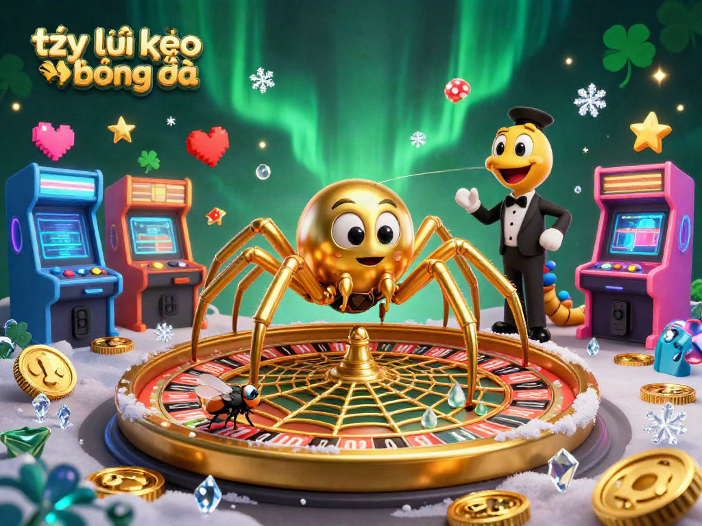 Place your bets with tỷ lệ kèo bóng đá illustrated in a vibrant 3D casino scene filled with colorful gaming elements and characters.