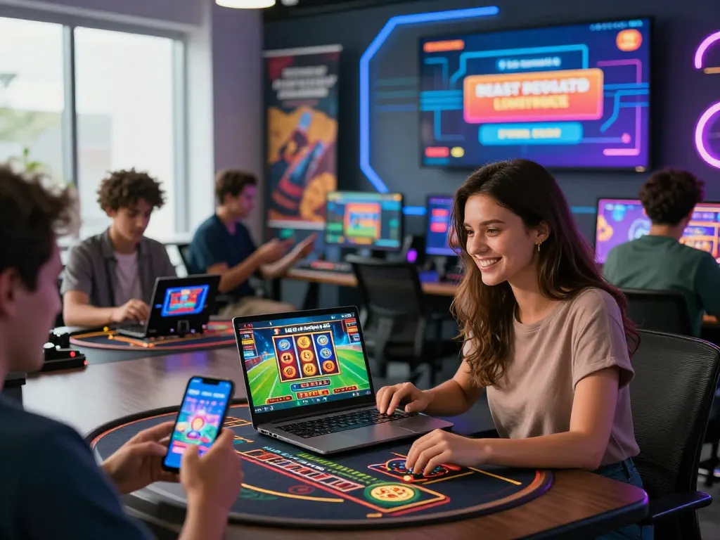 Engaged players enjoying exciting games on O8 delivery's vibrant online platform for an immersive gambling experience.