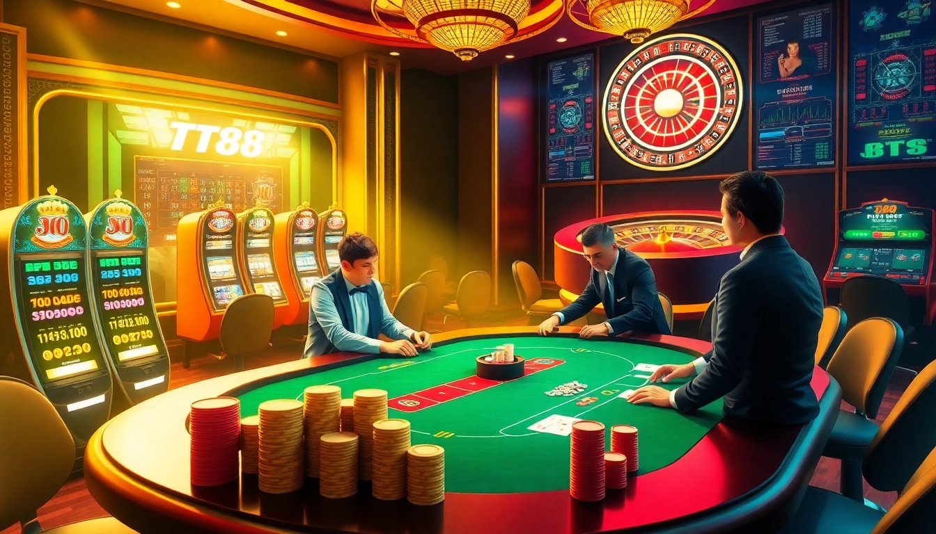 Experience the thrill of TT88 with vibrant poker action and lively casino atmosphere.