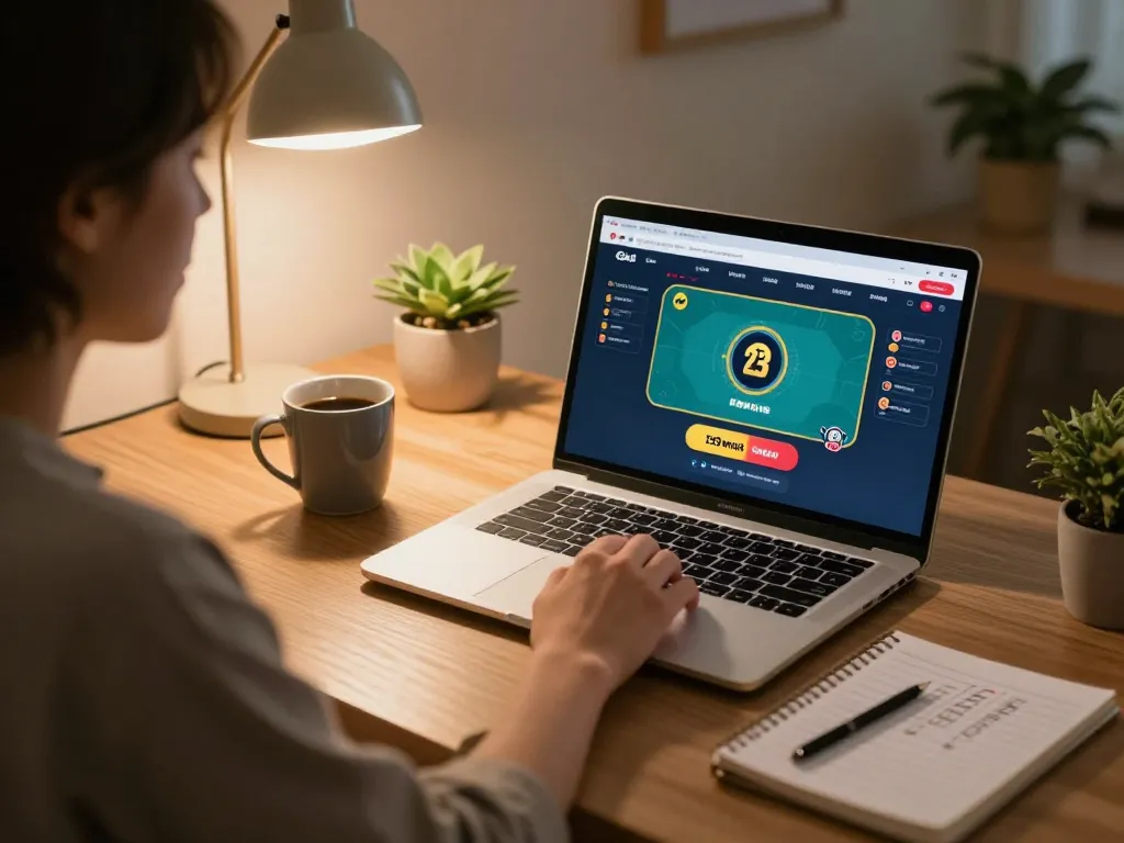 Engaging online gaming with nhà cái 23WIN, a player placing bets on poker at home.