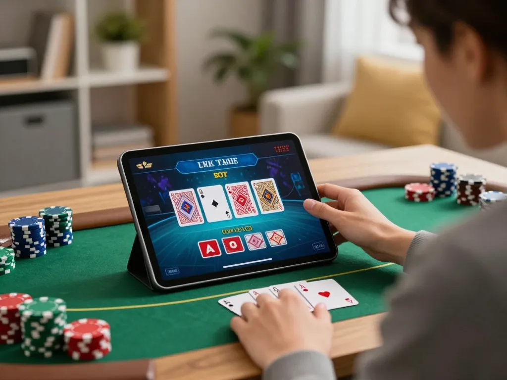 Experience online gaming excitement at Red88tt through live blackjack on a tablet.