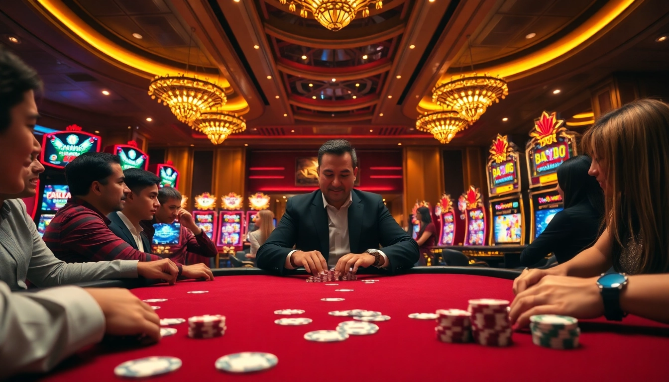 Exciting casino experience at bj 88 with vibrant gaming tables and live dealers.