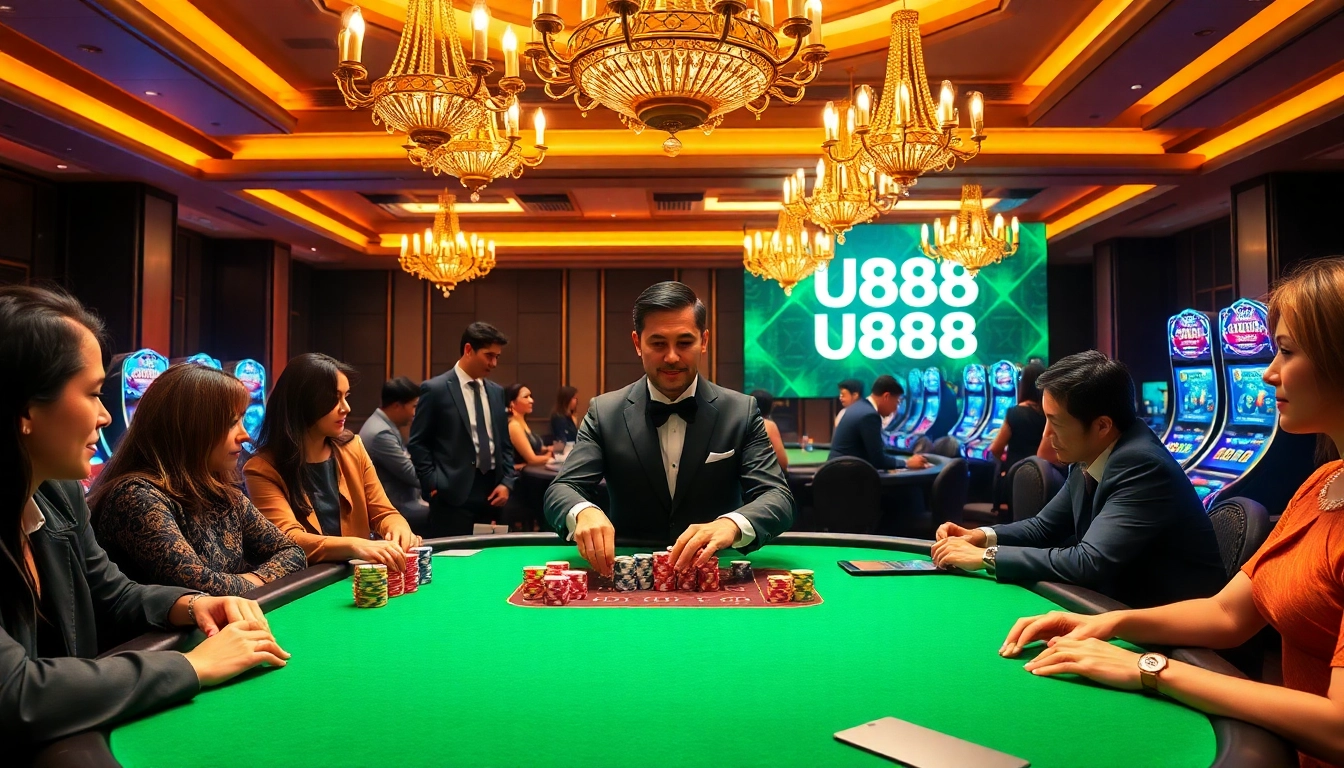 Experience the thrill of gaming at U888's luxurious casino tables.