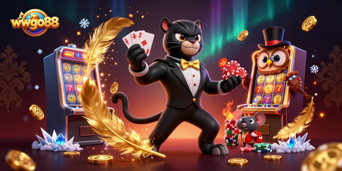Experience the excitement at wwwgo88 with a charming blackjack scene featuring whimsical characters and dynamic casino elements.