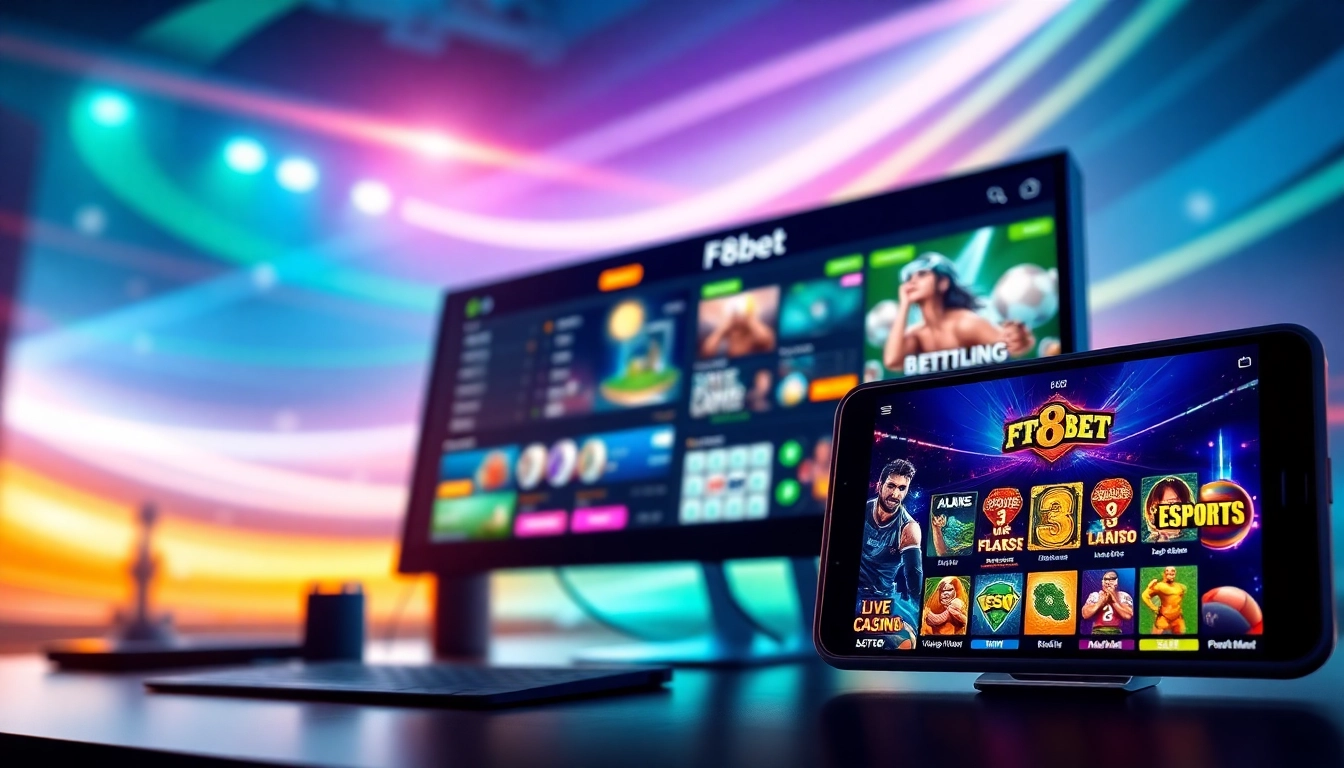 F8bet online betting platform interface displaying diverse games and vibrant designs.
