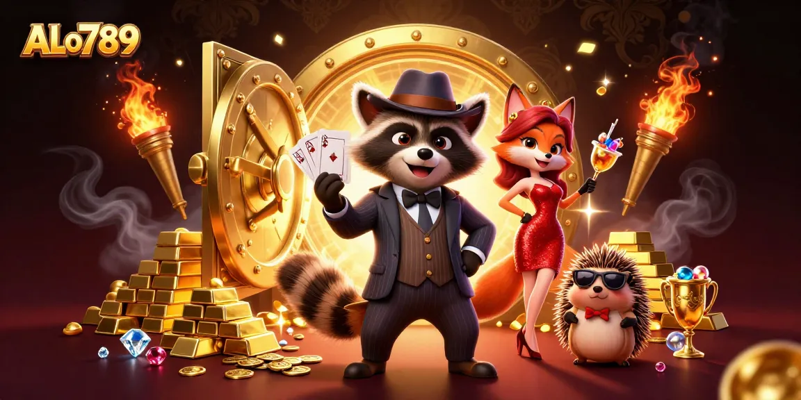 Engage in thrilling gameplay at ALo789 with a vibrant, dynamic casino scene filled with treasure.