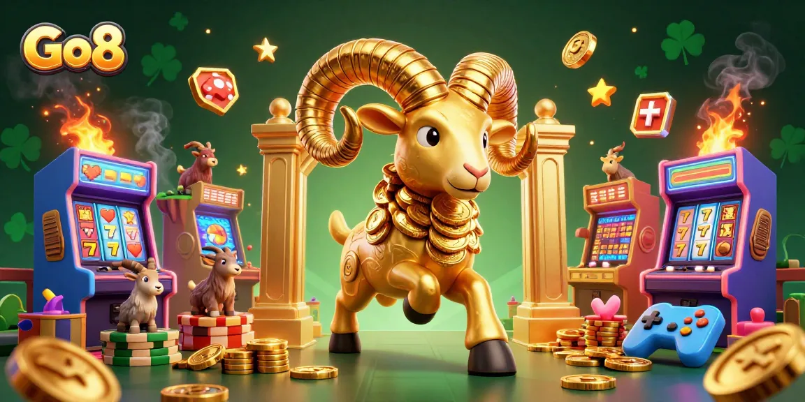 Go8 delivers exciting gameplay with a golden ram charging through vibrant casino elements.