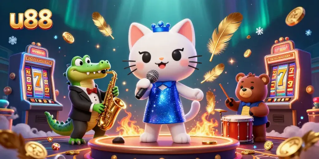 Experience the excitement at u88 with vibrant casino-themed characters and dynamic betting elements.