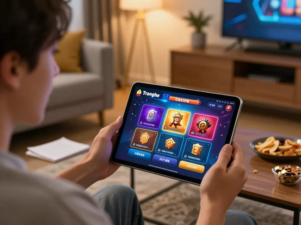 Engaging gameplay at Trang chủ s8 with vibrant gaming options on a tablet.