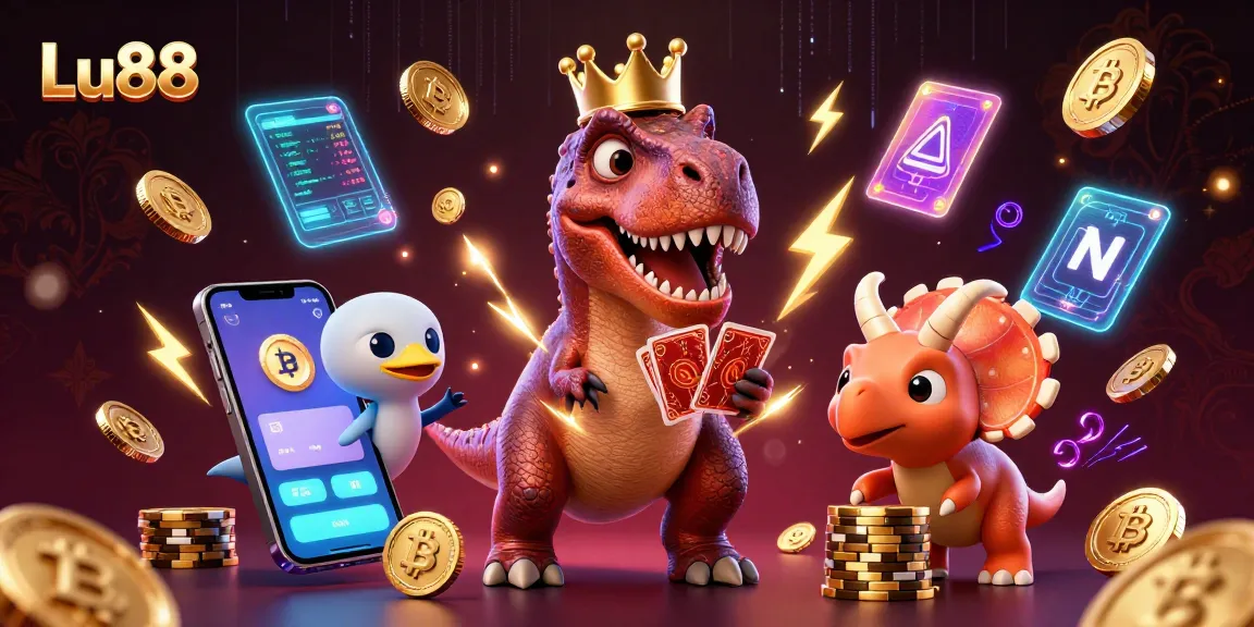 Experience thrilling gameplay at Lu88 with friendly cartoon characters in a vibrant casino scene.