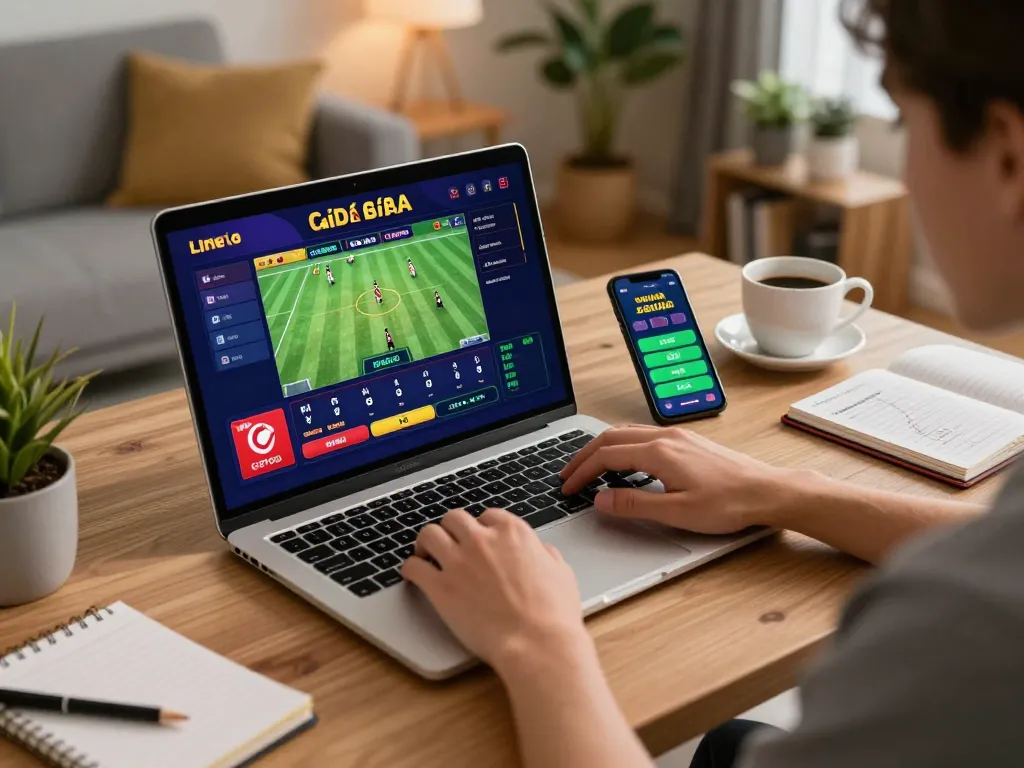 Experience online betting action at https://dagatructiepp.casino/ with a user enjoying a live đá gà match session on a sleek laptop.