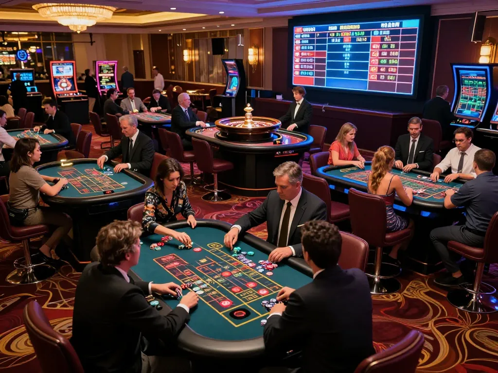 Players excitedly placing bets at a lively casino roulette table while enjoying the gaming experience with qrcodegenerator1.