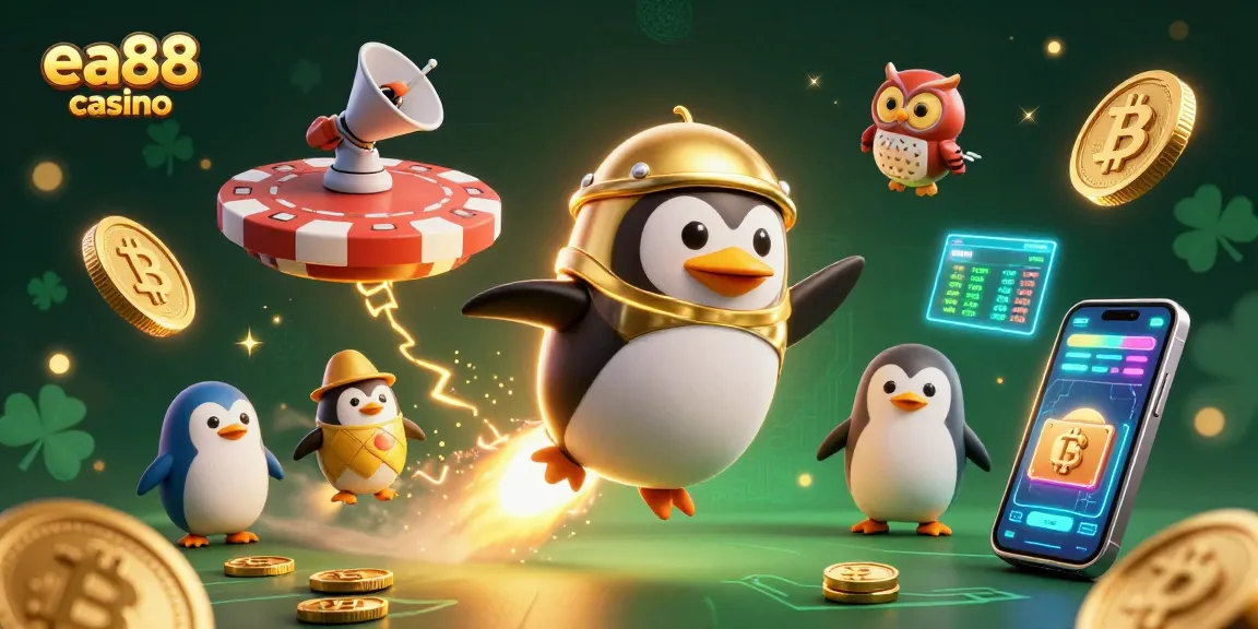 Play thrilling games at ea88 casino with a vivid 3D illustration showcasing the excitement of cosmic gambling.