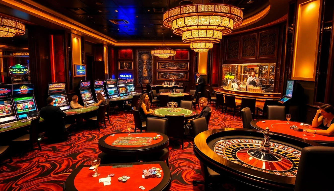 Experience the thrill of gambling at da88 with vibrant casino tables and engaging players.