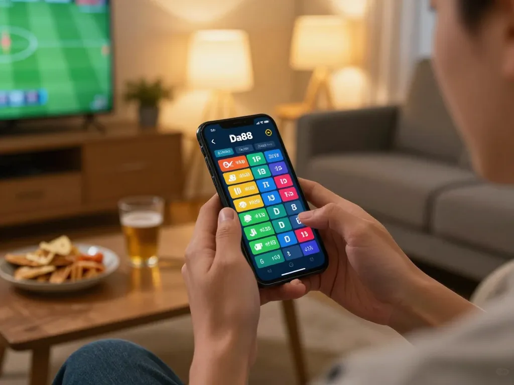 Engaging in Da88 đăng nhập for sports betting from home, showcasing a vibrant betting interface