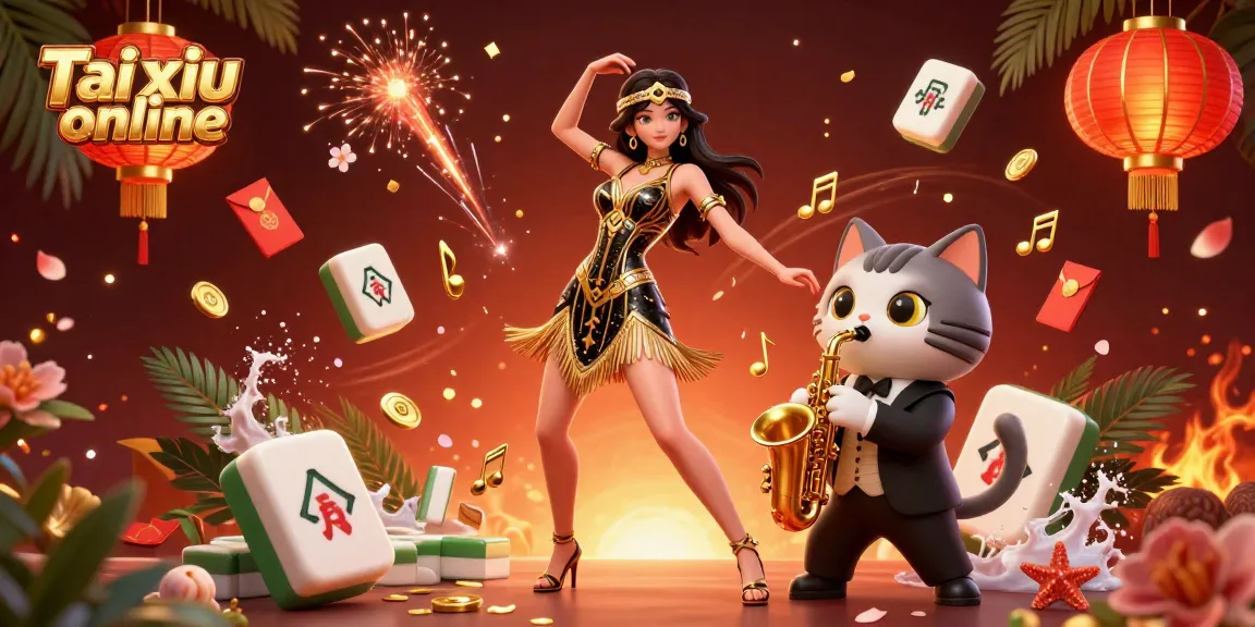 Experience Tai xiu online with vibrant characters and rich casino elements in a dynamic 3D scene.