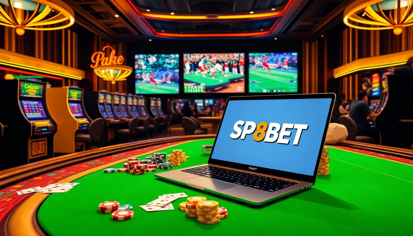 Experience the excitement of SP8BET online casino with vibrant visuals and live betting.