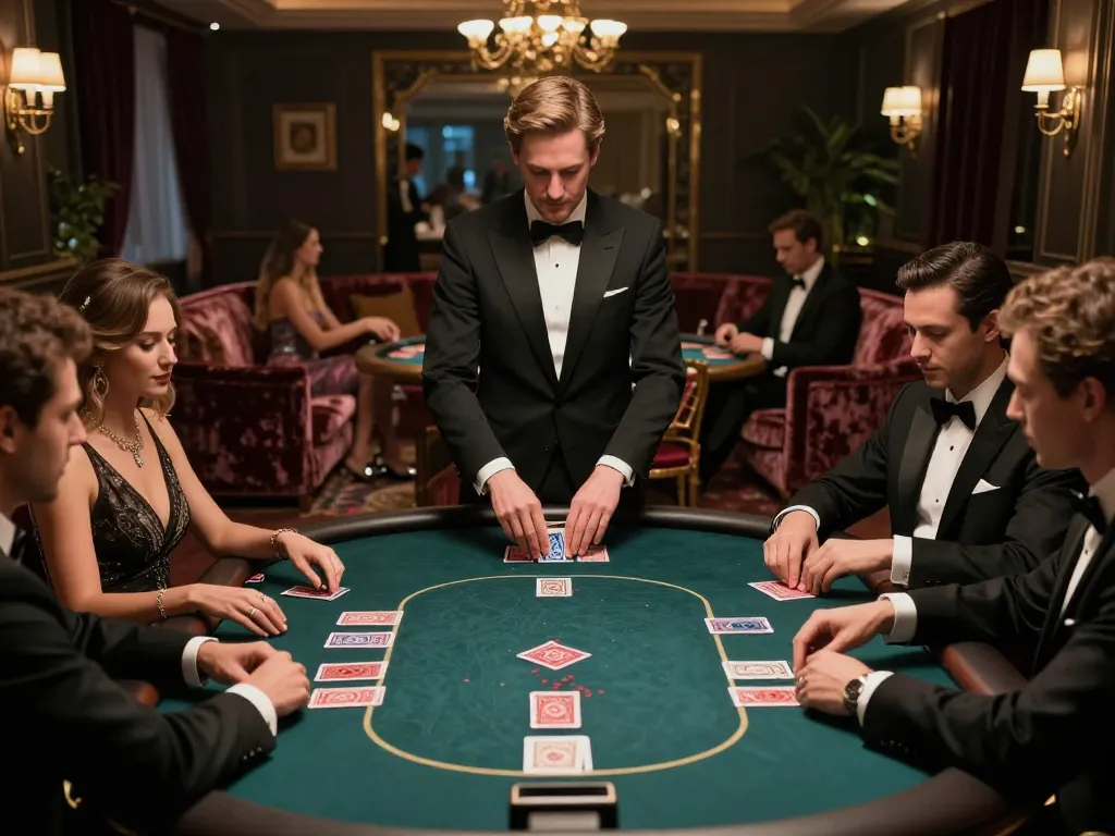 A thrilling poker game in an upscale VIP room at fabet88.co.com showcasing luxury gaming experience