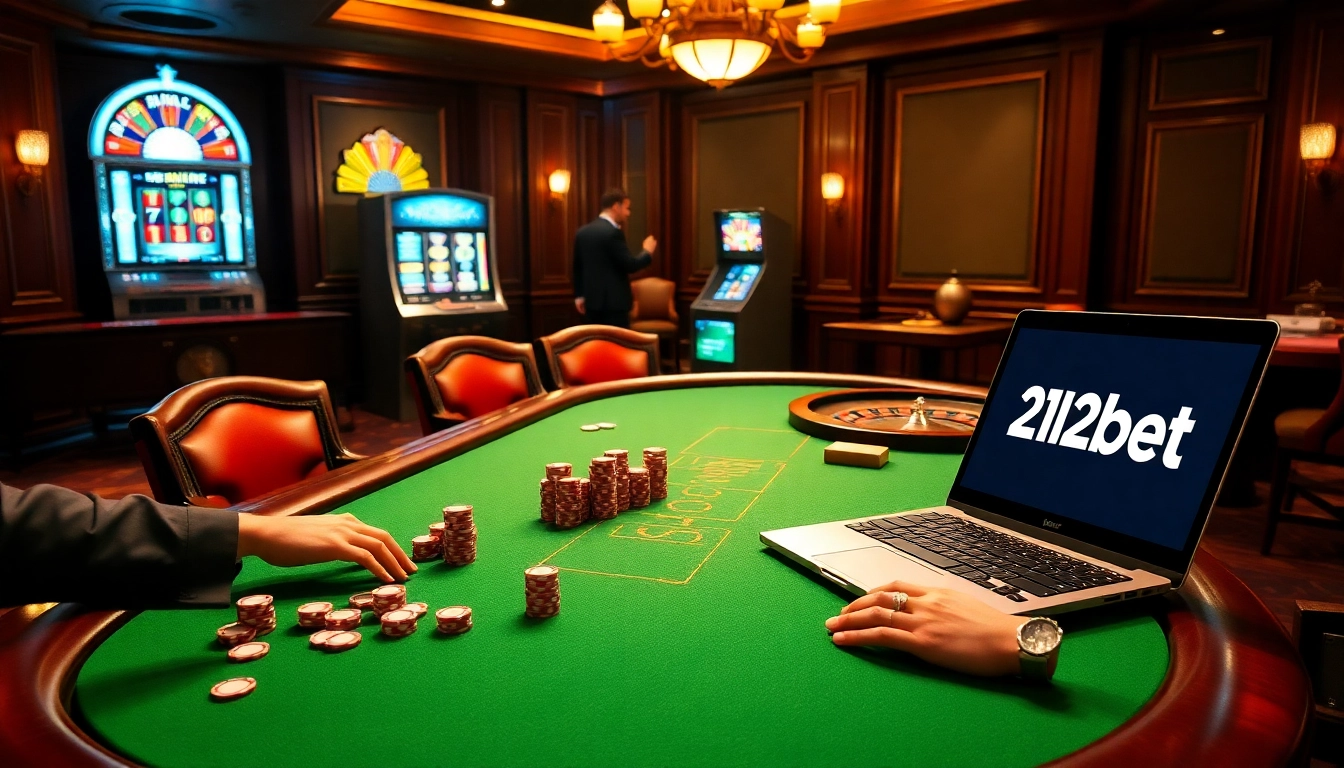 Exciting poker action at 12Bet casino with chips and high stakes.