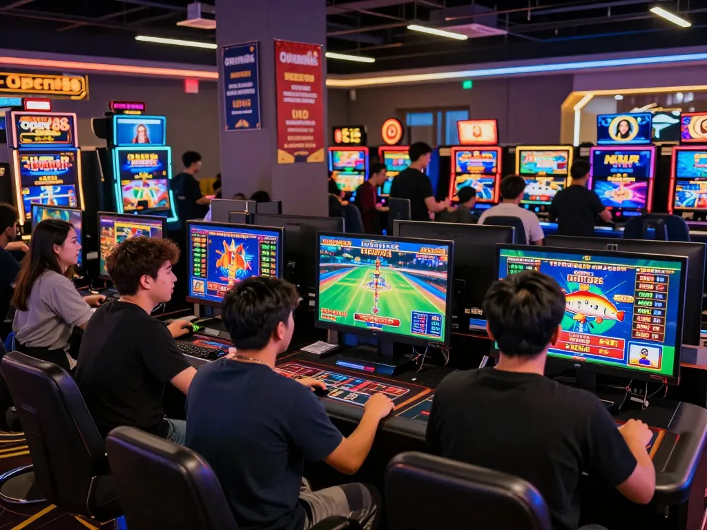 Open88 online gaming atmosphere with players engaged in live sports betting and casino games.