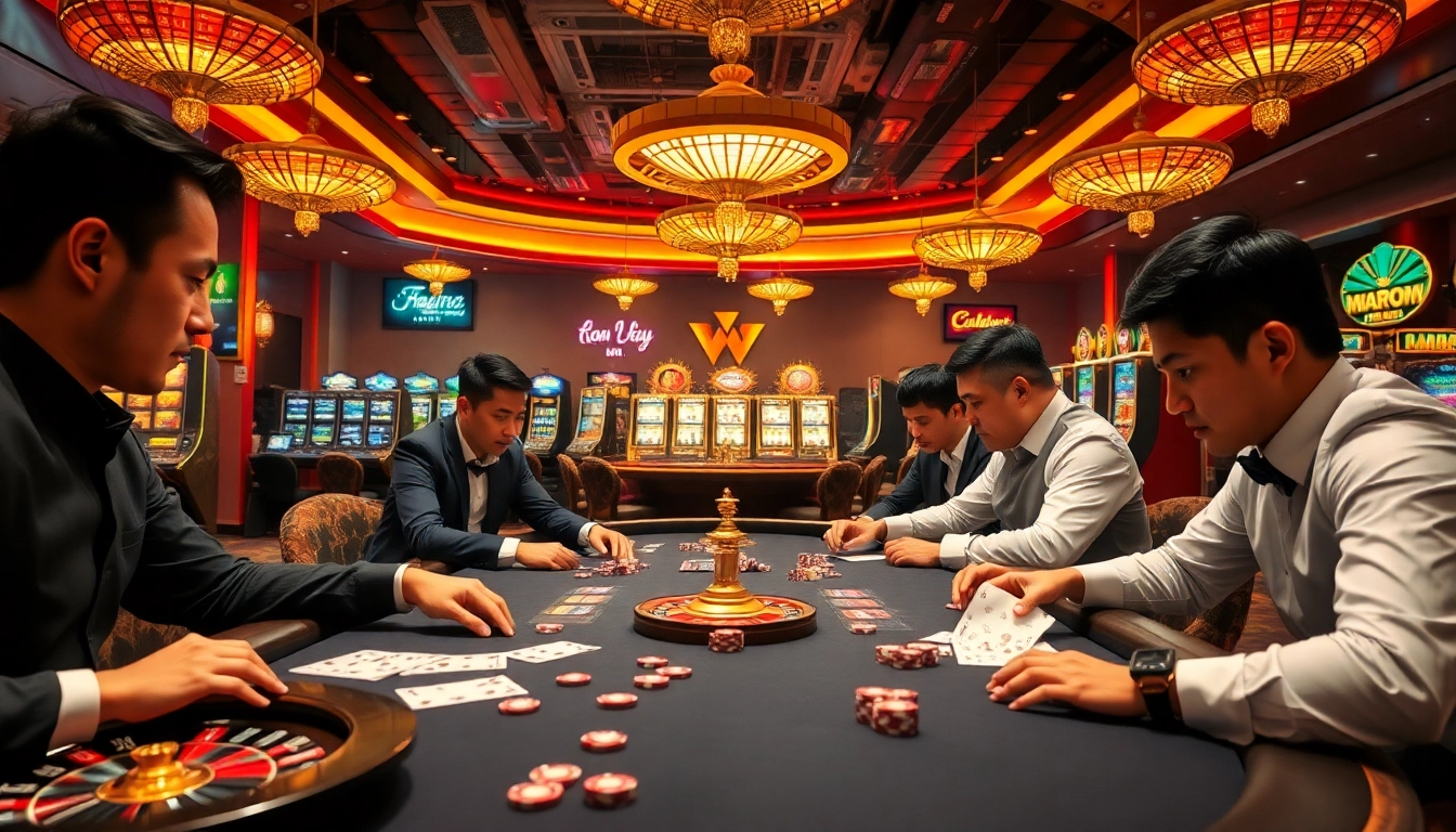 Exciting poker game at a luxurious casino highlighting 88 vn gaming strategies and vibrant atmosphere.