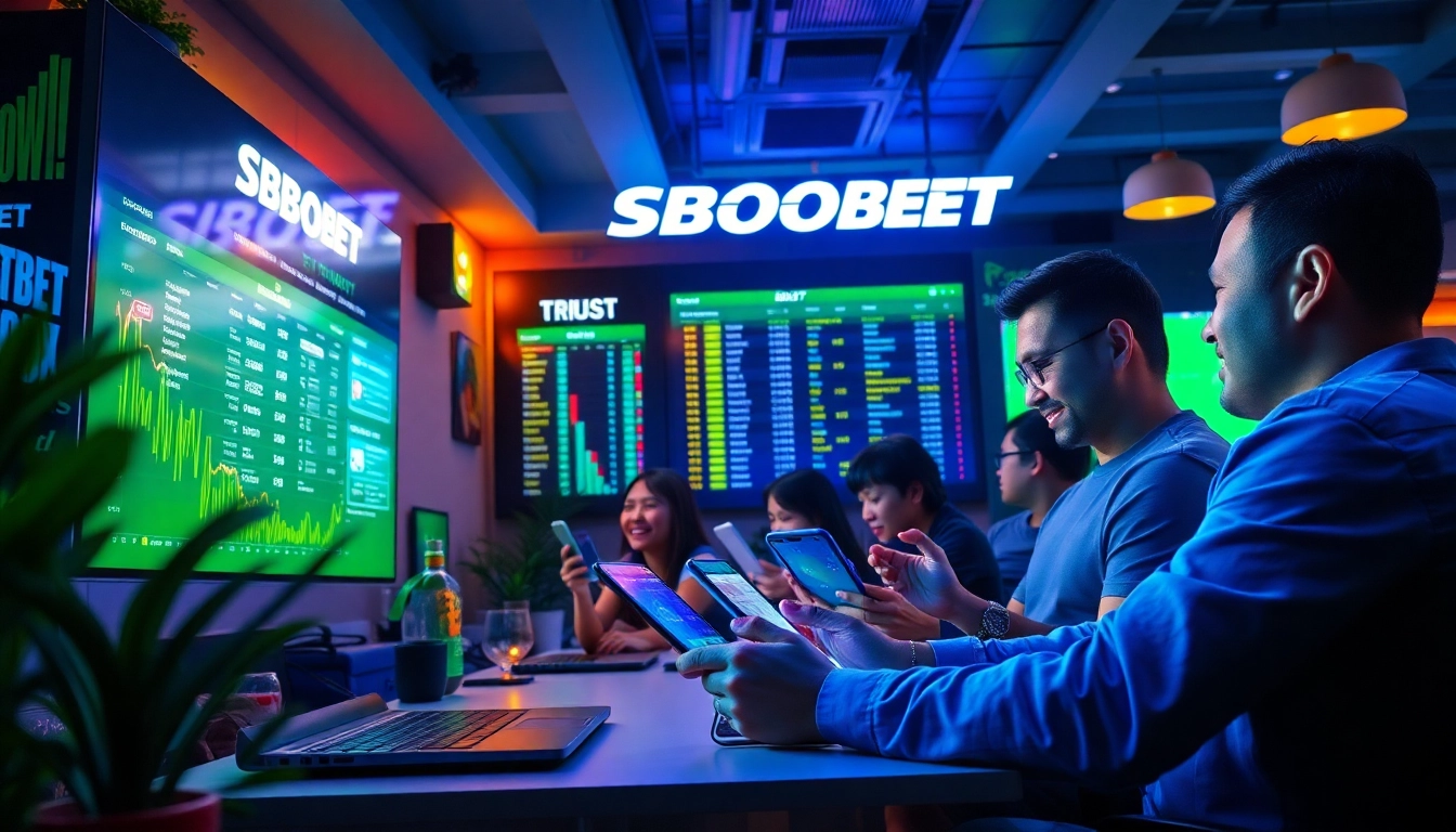SBOBET interactive online betting interface showcasing vibrant sports betting options and digital engagement.