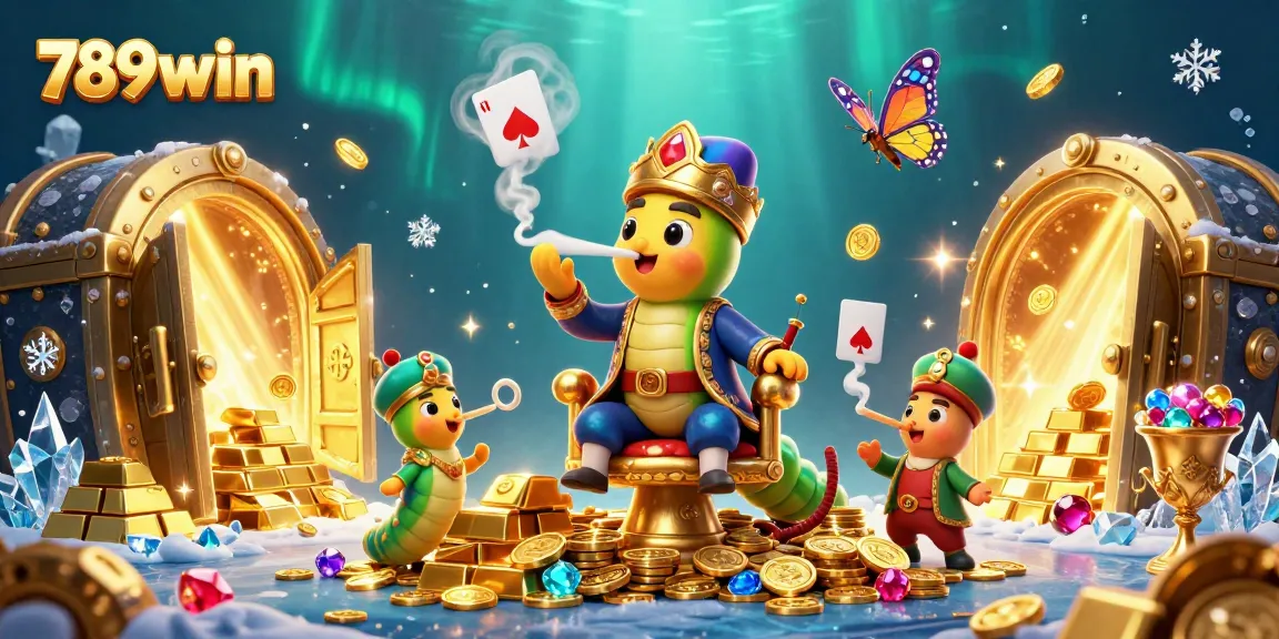 Experience the thrilling world of 789win with detailed casino elements and sparkling treasures.