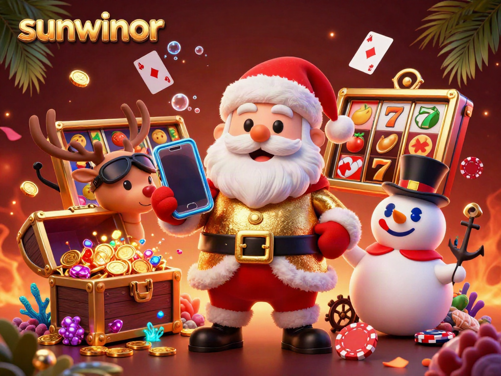 Engage with sunwinor and enjoy thrilling jackpot slots amidst colorful casino elements.