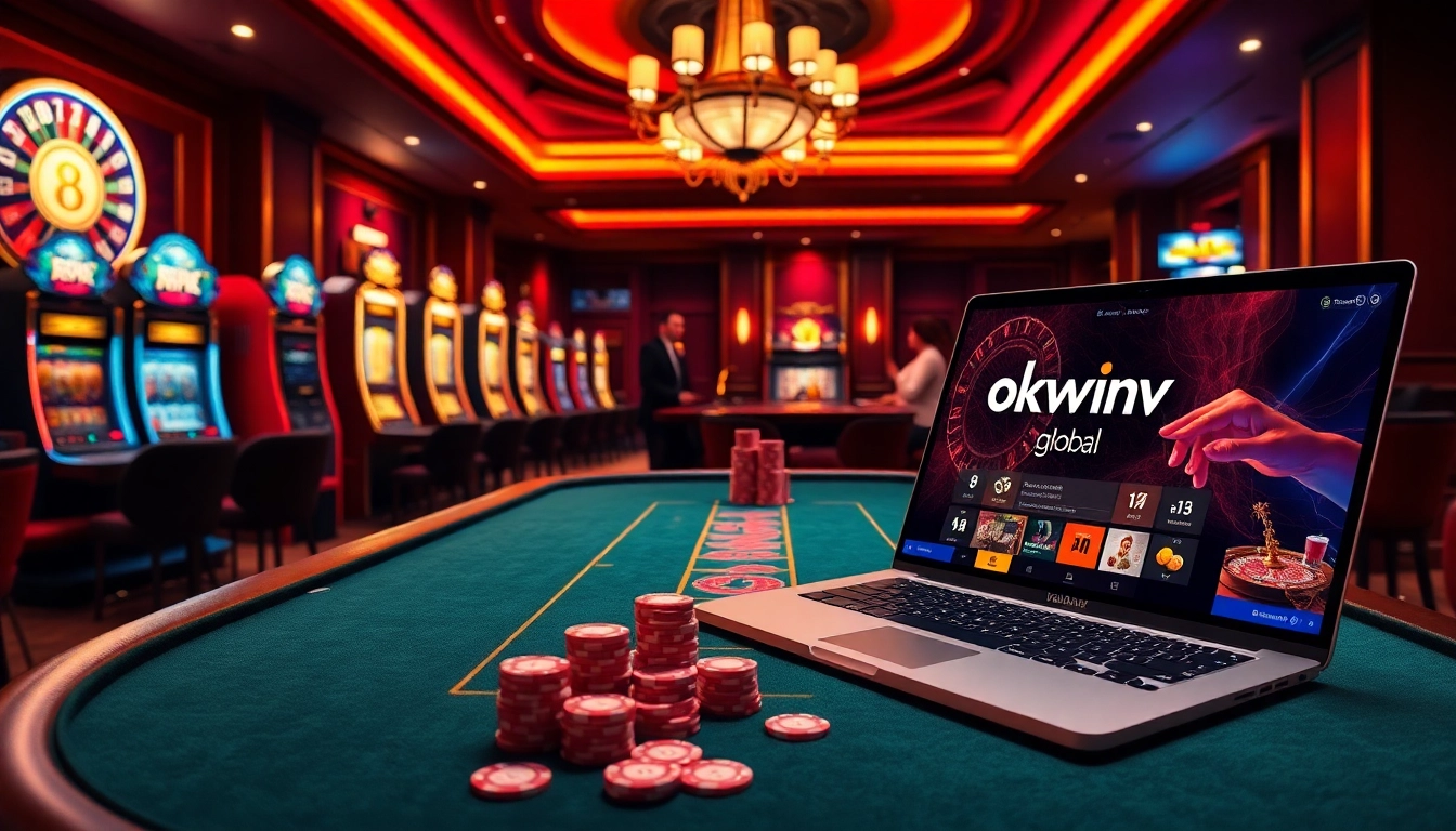 Experience the thrill of gambling with a sophisticated environment highlighting https://okwintv.global/ and lively casino elements.