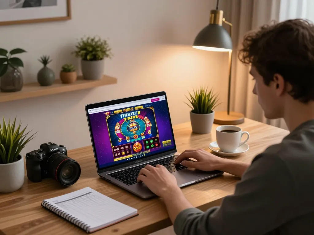 Engaging gameplay on hubet casino site with player focused on strategic online gambling