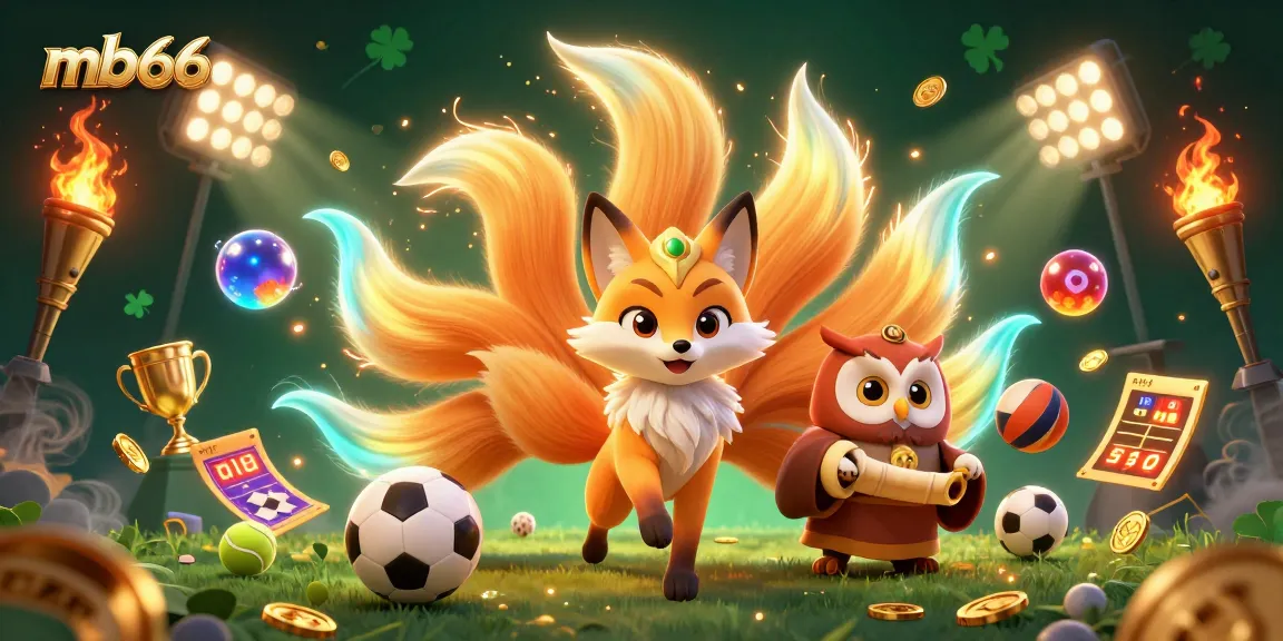 Engage in thrilling betting at mb66 with vibrant characters showcasing sports excitement amidst dynamic action.