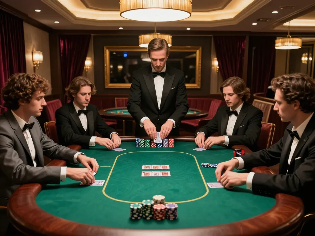 Nohu poker action with players engaged in a high-stakes game at a luxurious table.