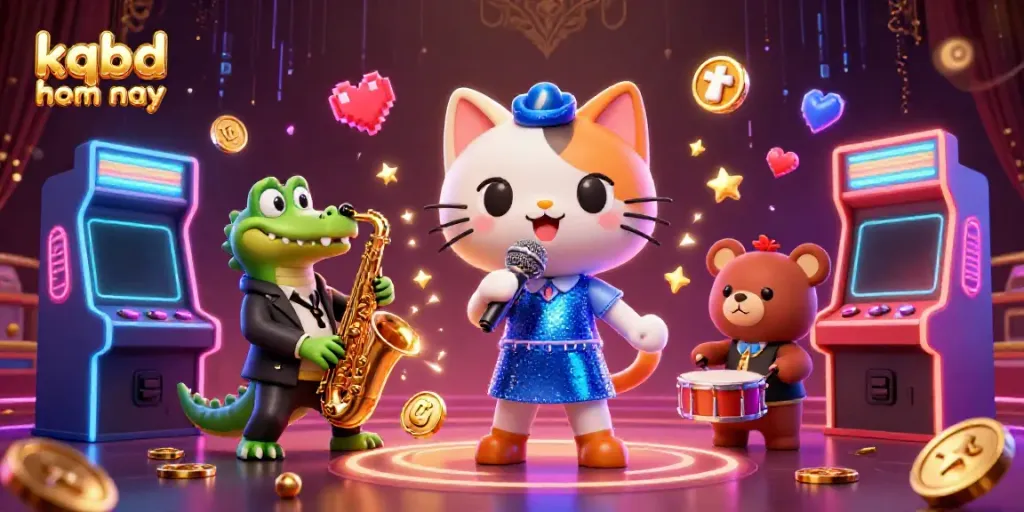 Experience kqbd hom nay with vibrant characters and casino elements in this animated 3D scene.