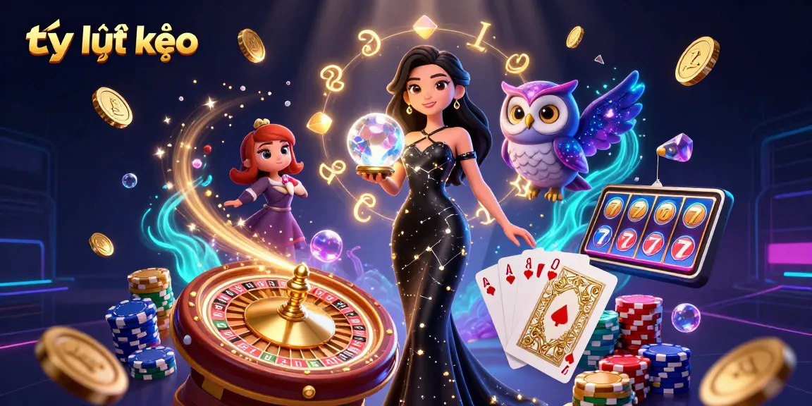 Engage with the vibrant tỷ lệ kèo scene featuring a stunning woman and mystical owl against a dynamic gambling backdrop.