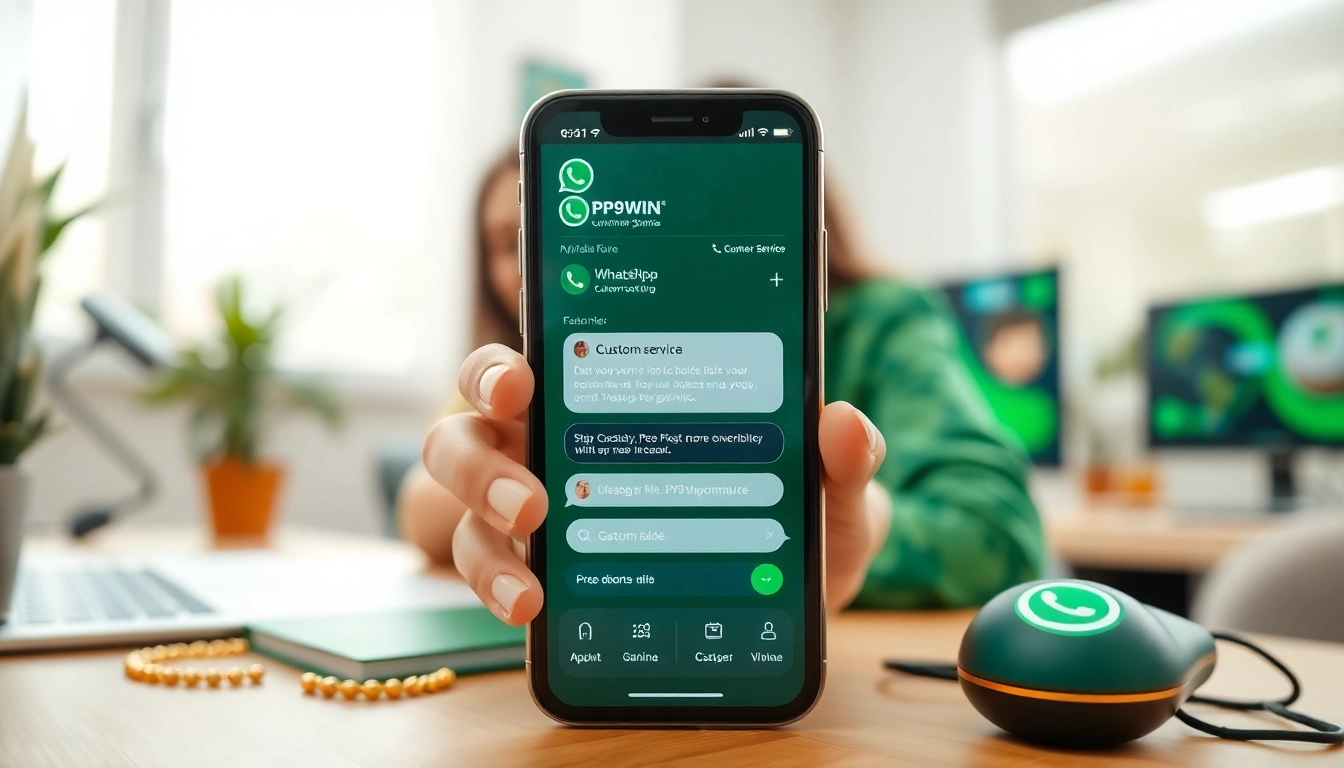 Join PP9WIN PNG through friendly WhatsApp support, showcasing vibrant gaming interaction.