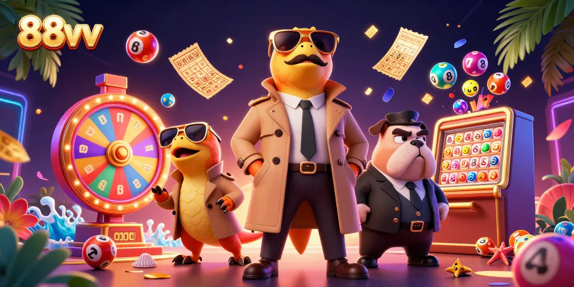 Experience thrilling gaming excitement with 88vv's vibrant casino scene featuring animated characters.