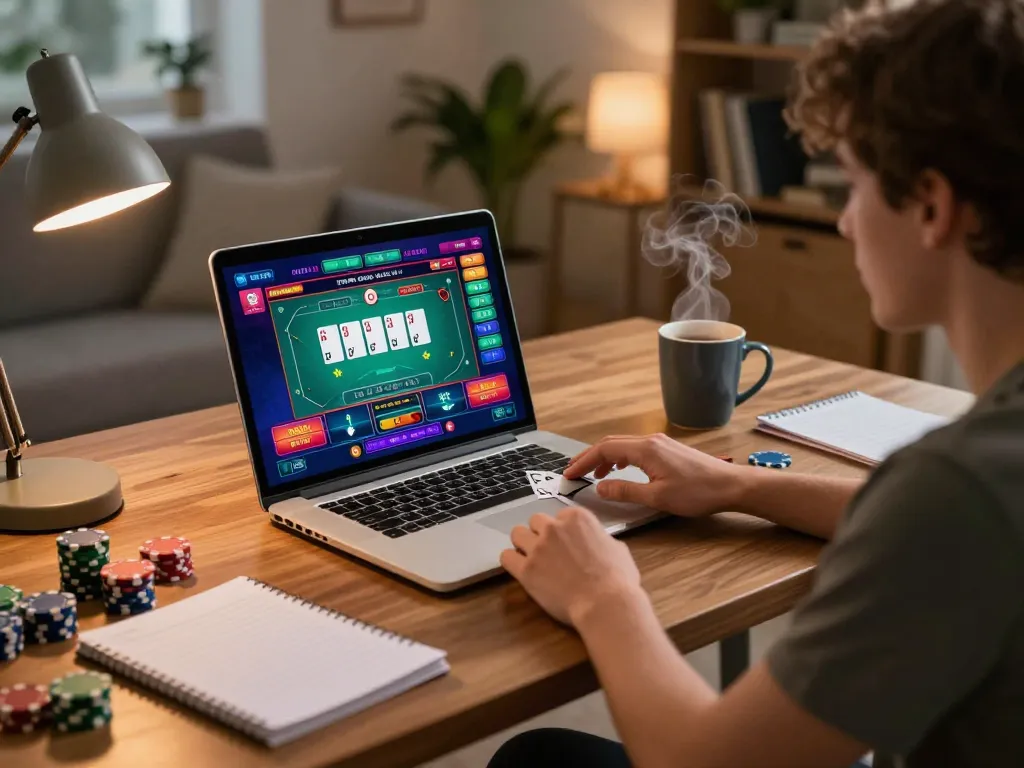 Engaging online gaming experience at red88de featuring vibrant poker table interface and strategic betting setup