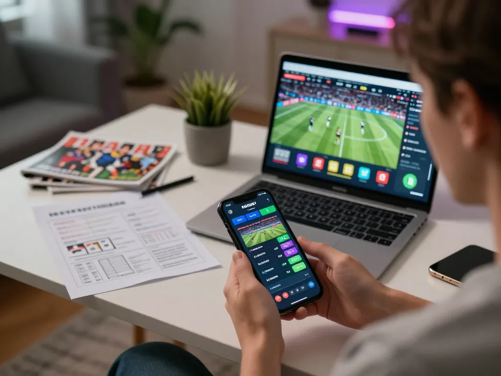 Engaging in LODE88 sports betting on a smartphone while tracking live odds and strategies.