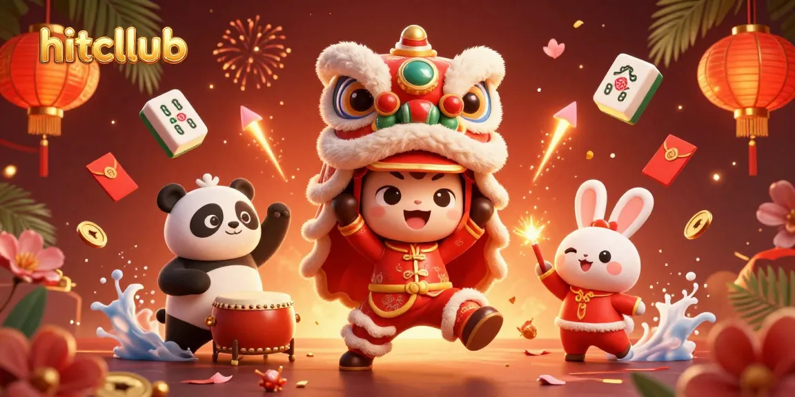 Engage with hitcllub and celebrate with a vibrant 3D animation of characters amidst energetic casino elements.
