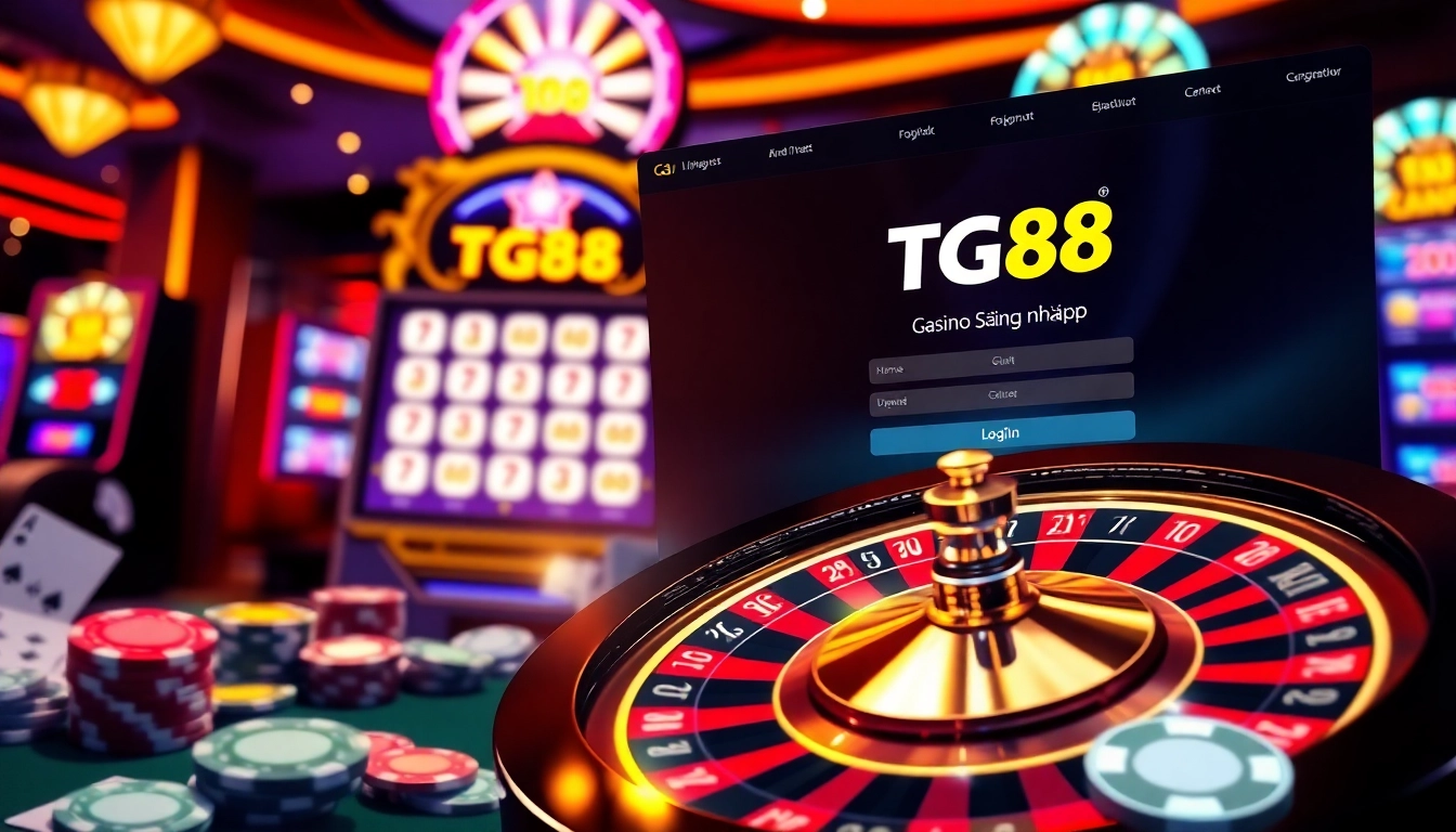 Experience seamless gambling with TG88 đăng nhập on a luxurious online casino interface.