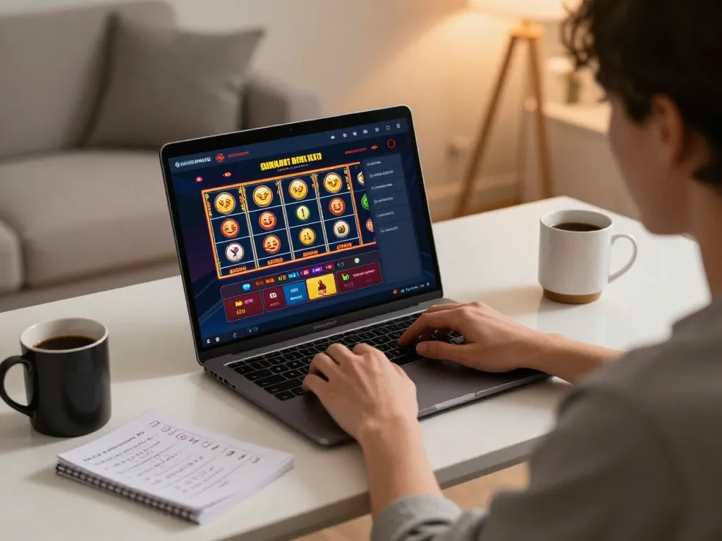 DABET player engaged in online gaming strategy while managing betting plans from home