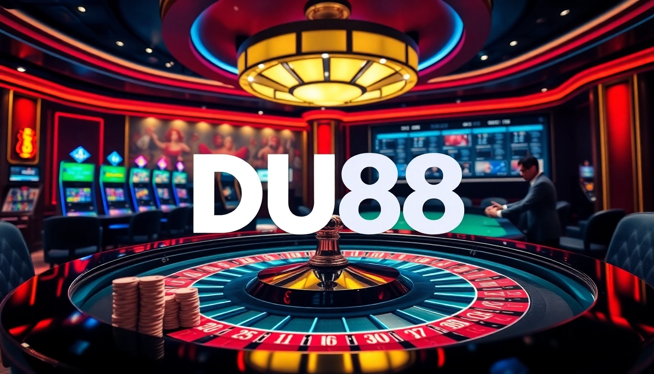 Place bets at DU88's opulent casino, featuring roulette tables and vibrant slot machines.