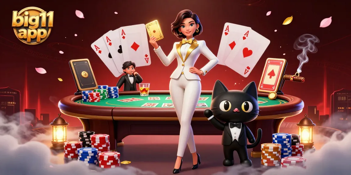 Menang besar dengan aplikasi big11 dalam adegan poker yang mendebarkan menampilkan elemen permainan yang hidup.
